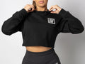 Black Fitness Crop Hoodie - XCLUSIVE APPAREL.