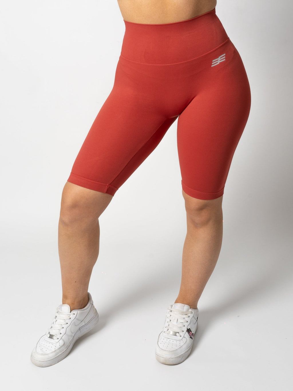 Burnt Red Bike Scrunch Bum Shorts - XCLUSIVE APPAREL.