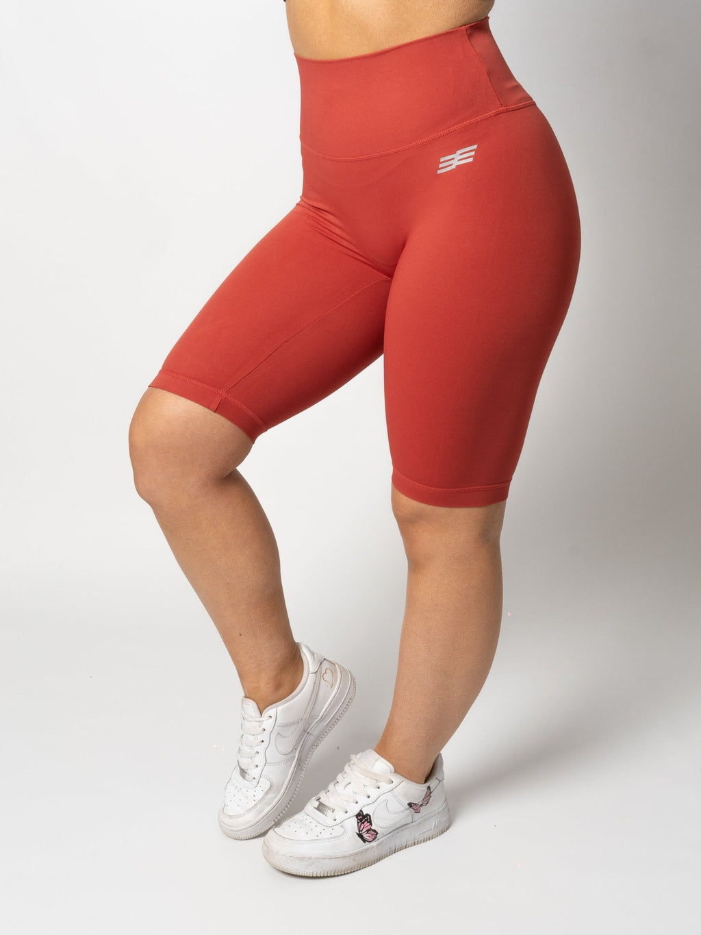 Burnt Red Bike Scrunch Bum Shorts - XCLUSIVE APPAREL.