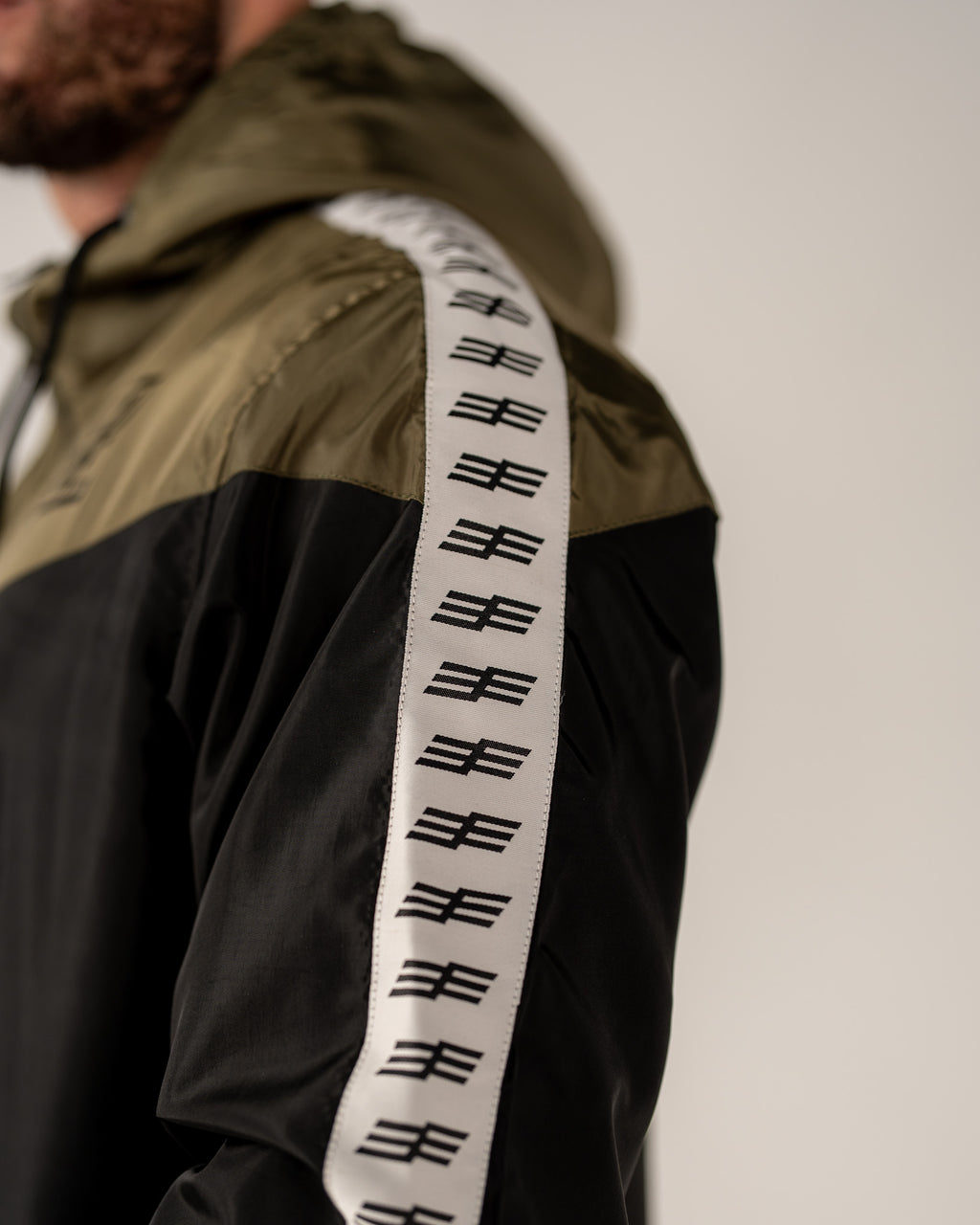 Men's Windbreaker - Black/Khaki Green