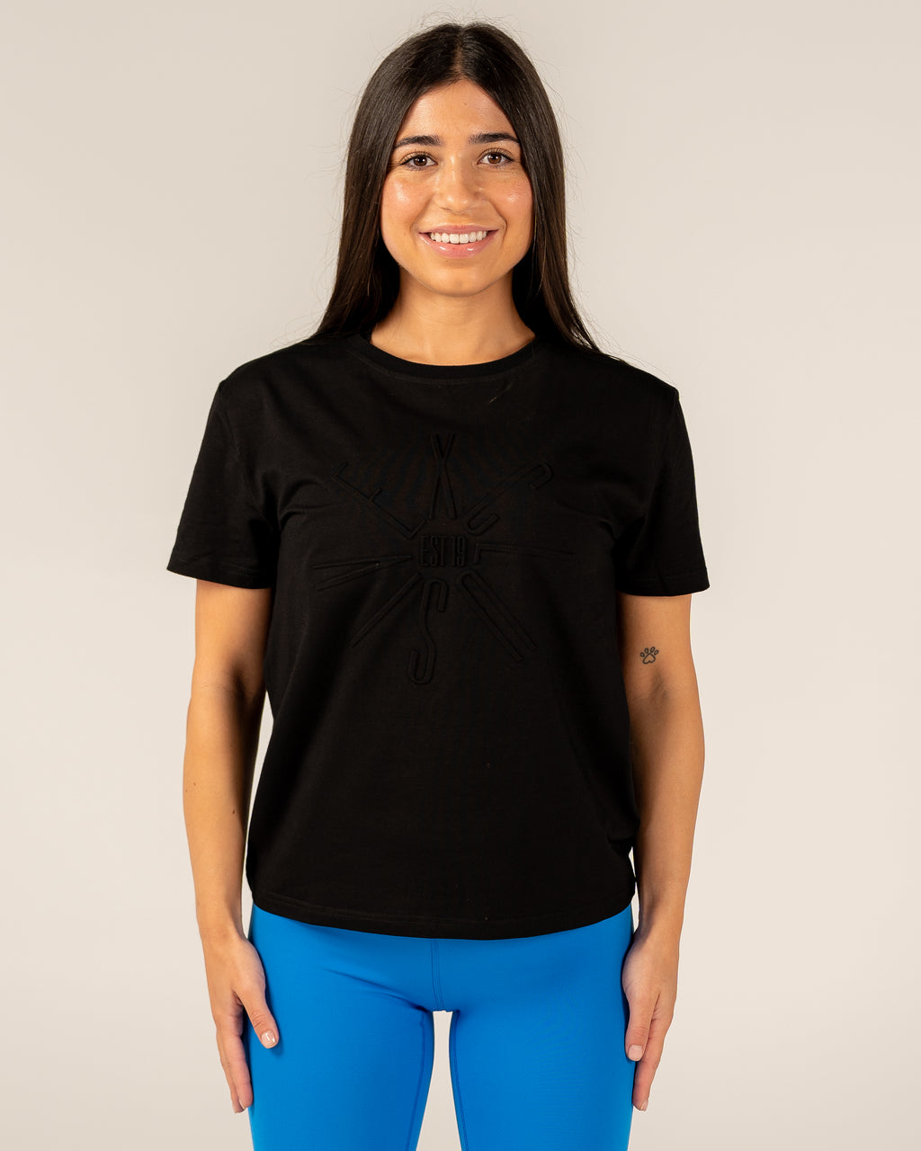 Women's Signature Embossed Tee - Black