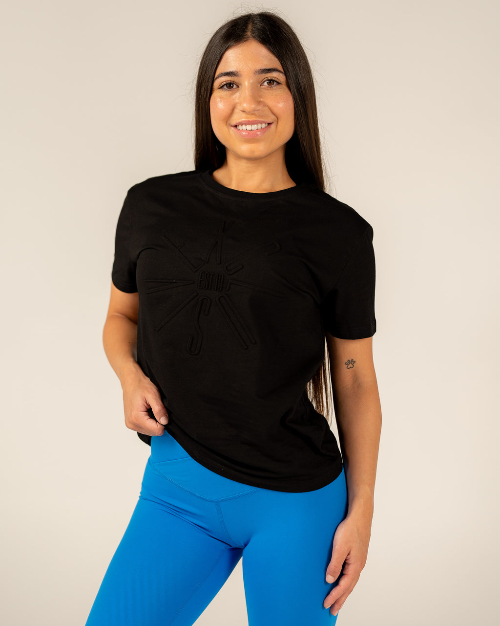 Women's Signature Embossed Tee - Black