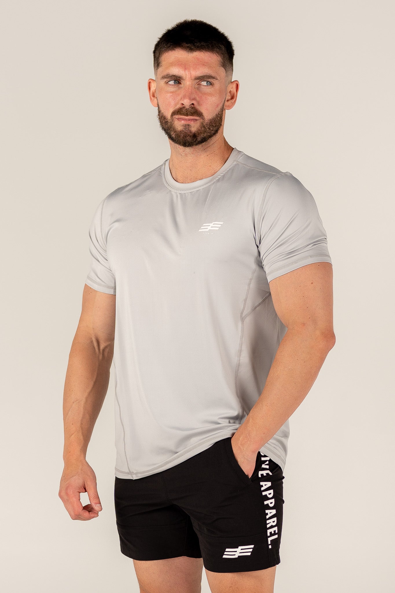 Men's Dri-fit Elite Small Logo Tee - Light Grey