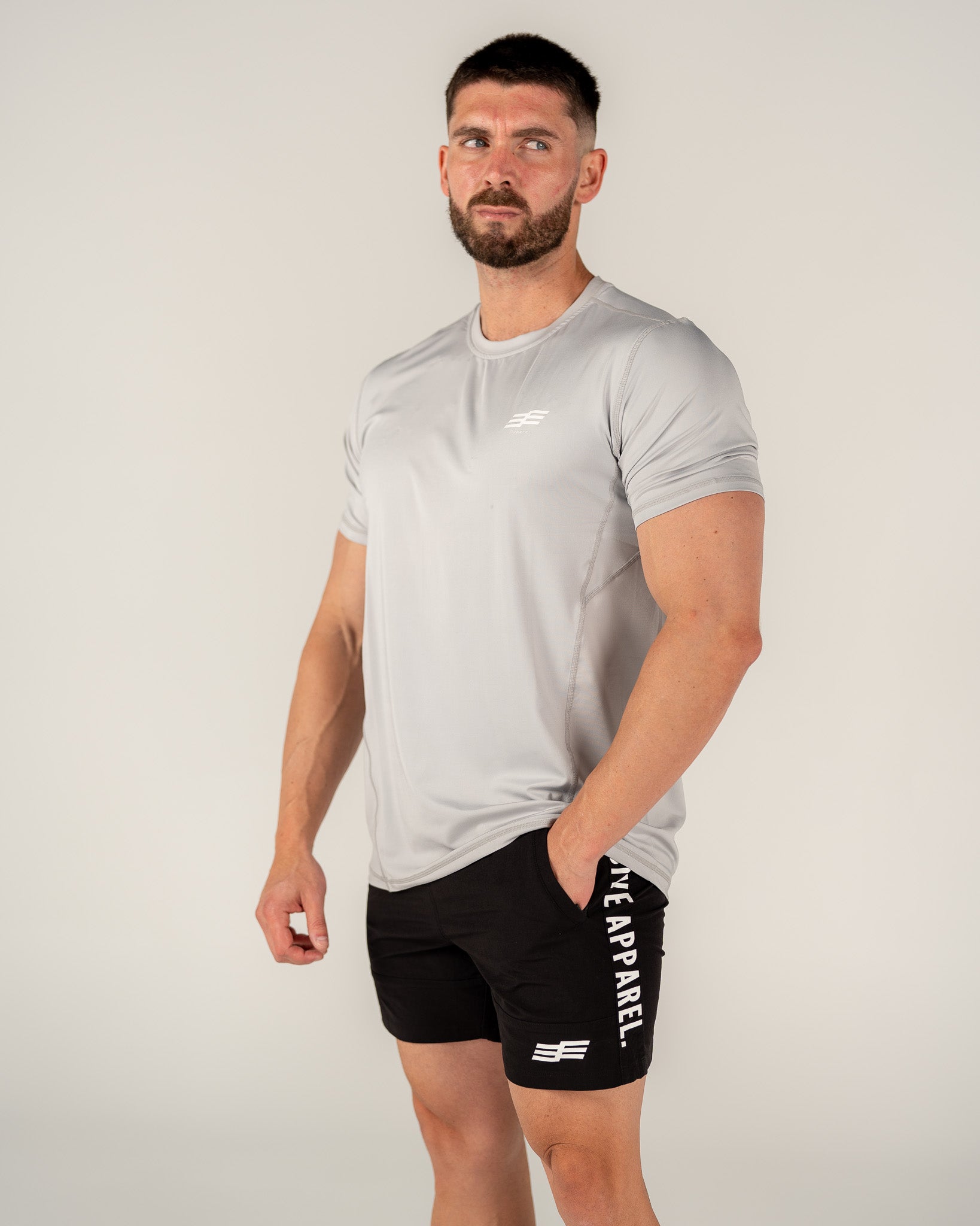 Men's Dri-fit Elite Small Logo Tee - Light Grey