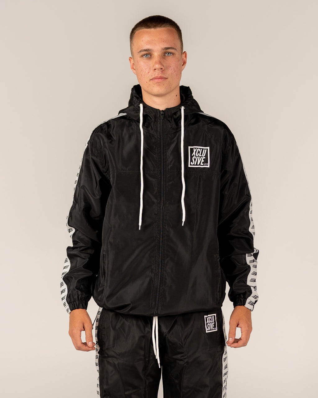 Men's Ribbon Windbreaker - Black