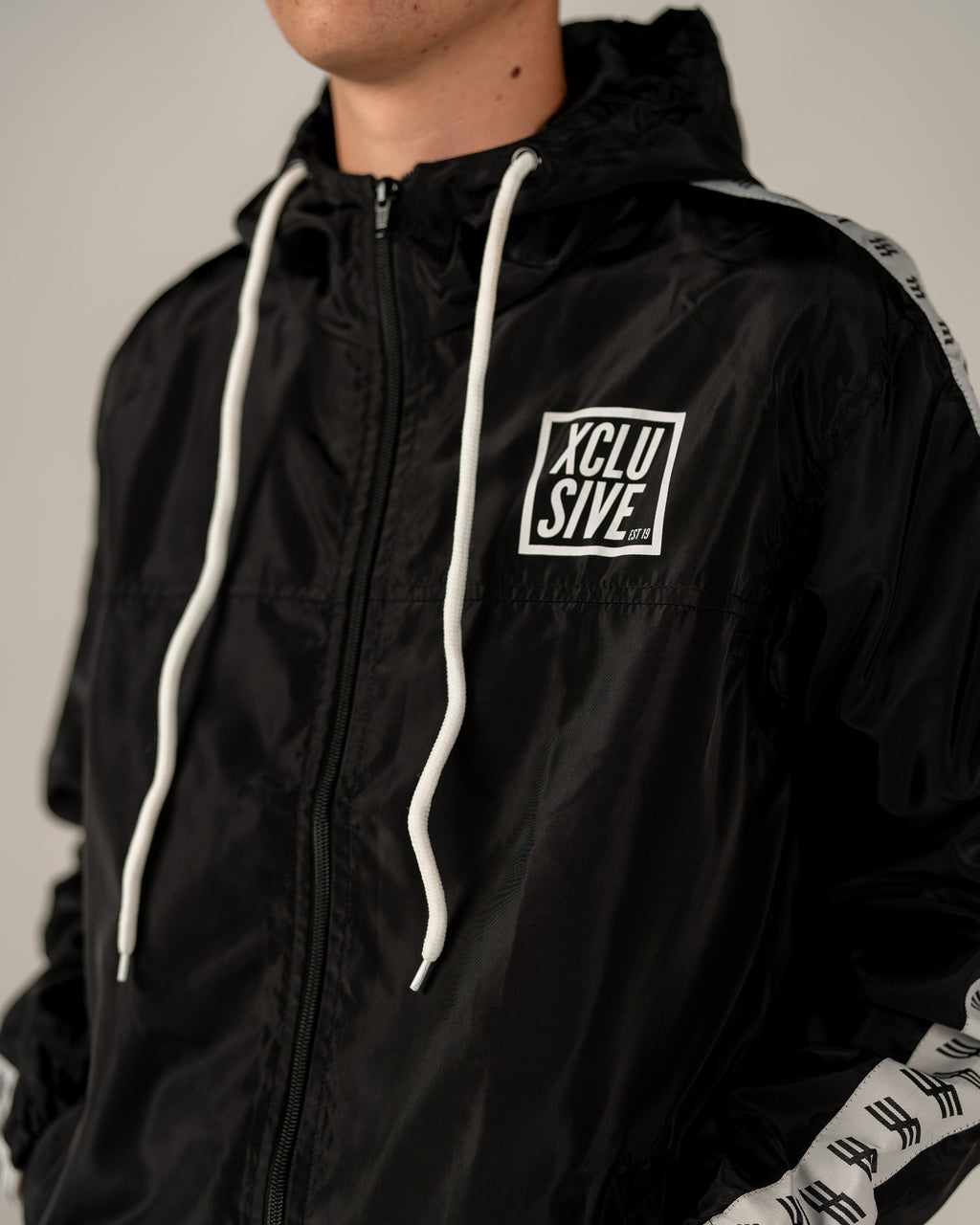 Men's Ribbon Windbreaker - Black
