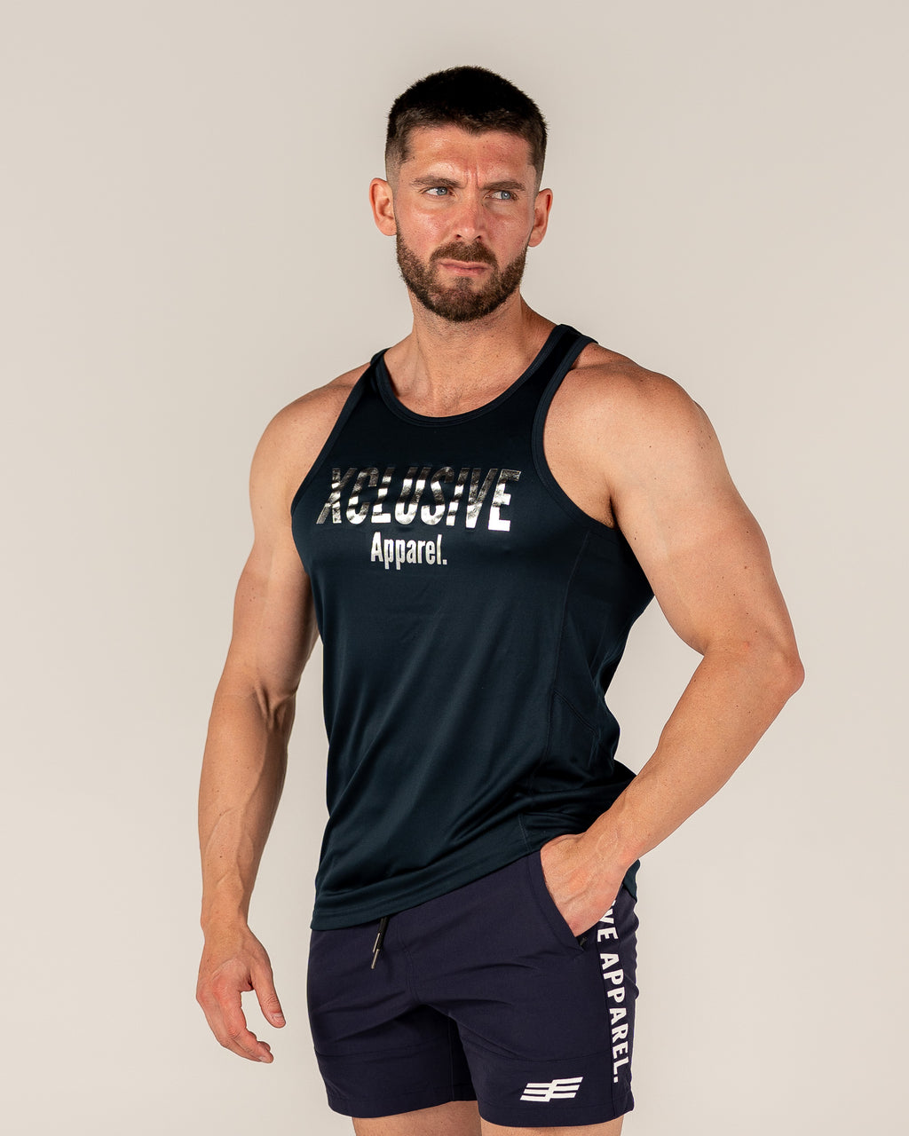 Men's Comp Singlet - Navy/Silver