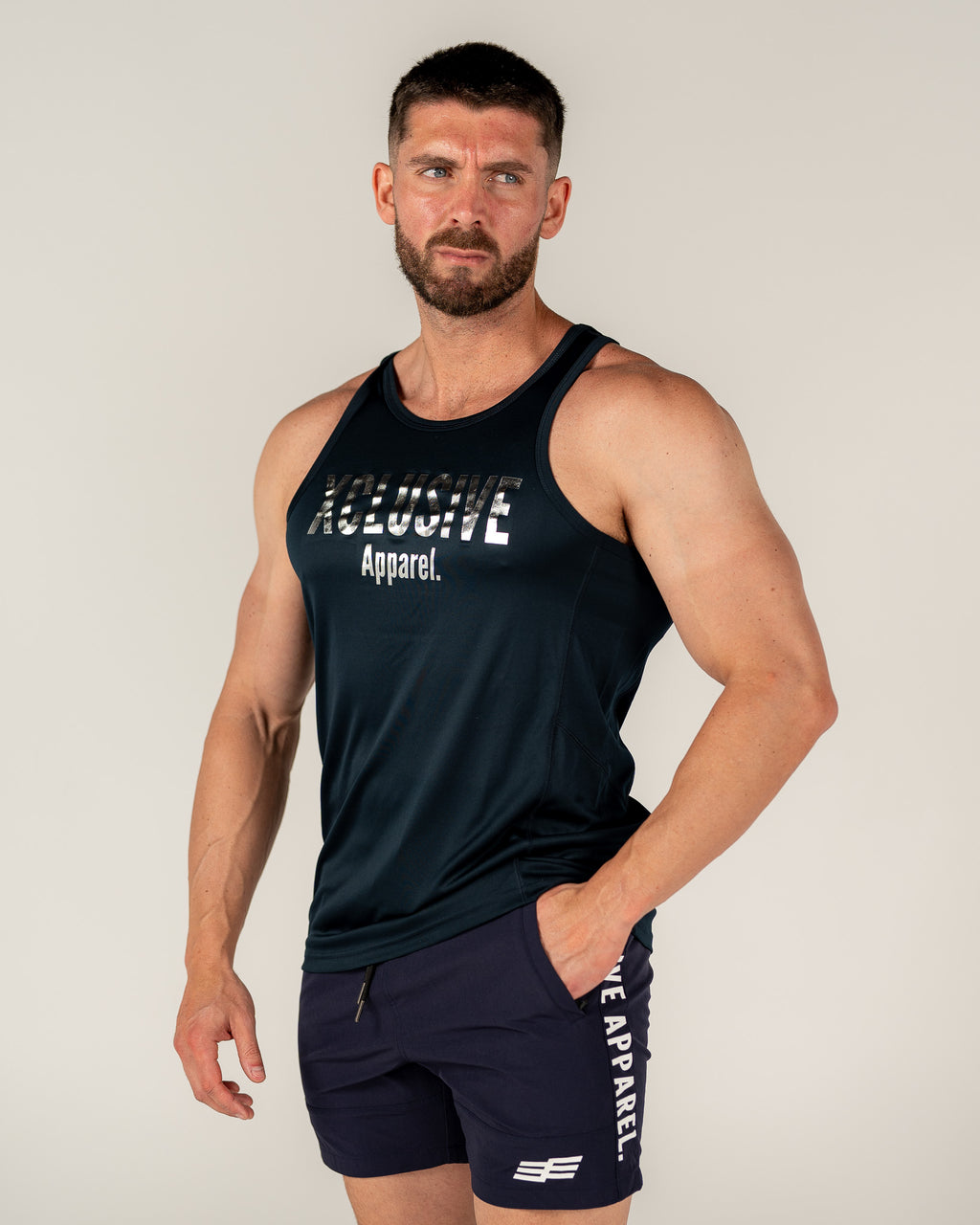 Men's Comp Singlet - Navy/Silver